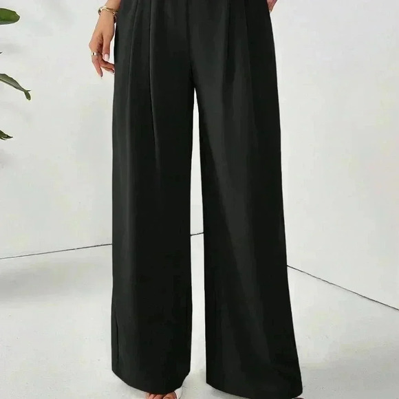 Black Casual Women's Solid Color Daily Basic Pants - Picture 5 of 6